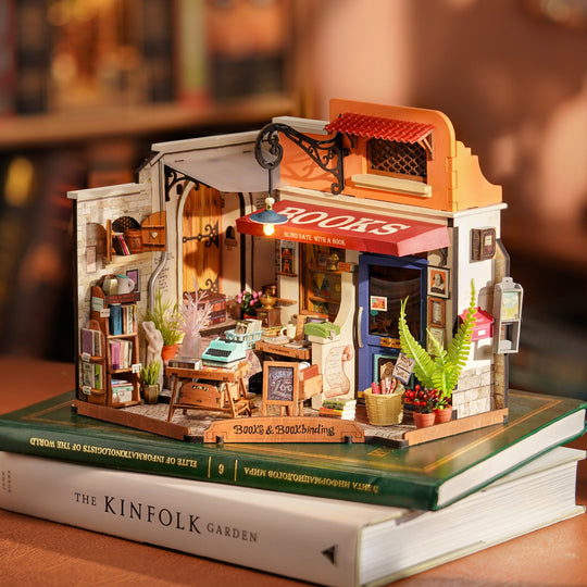 Corner Bookstore DIY Miniature House Kit DG164 Rolife