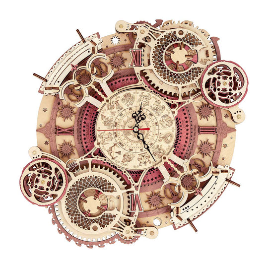 Zodiac Wall Clock Mechanical Time Art Engine LC601 Rokr