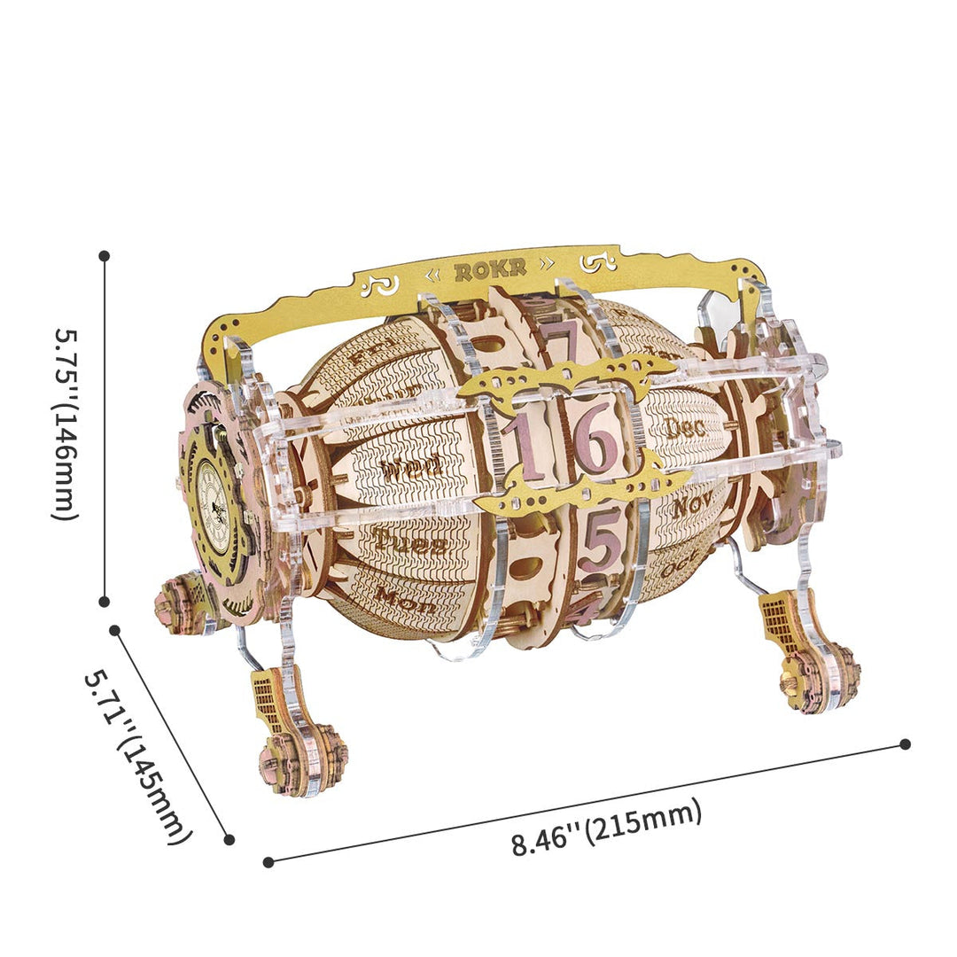 Time Engine DIY Desk Calendar 3D Wooden Puzzle LC801 Rokr