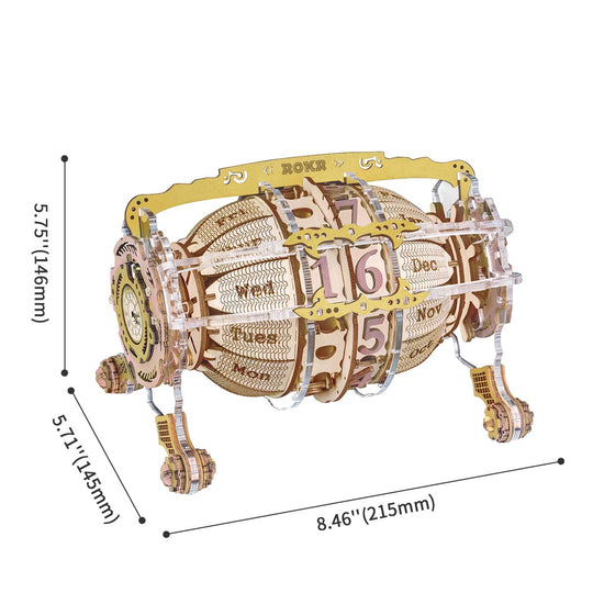 Time Engine DIY Desk Calendar 3D Wooden Puzzle LC801 Rokr