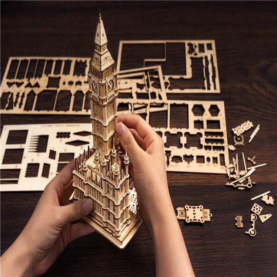 Big Ben With Lights TG507 Architecture 3D Wooden Puzzle Rolife