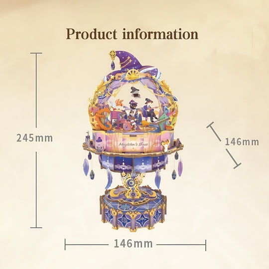 Ugeargeek Wooden Assembly Music Box - The Magician's Show