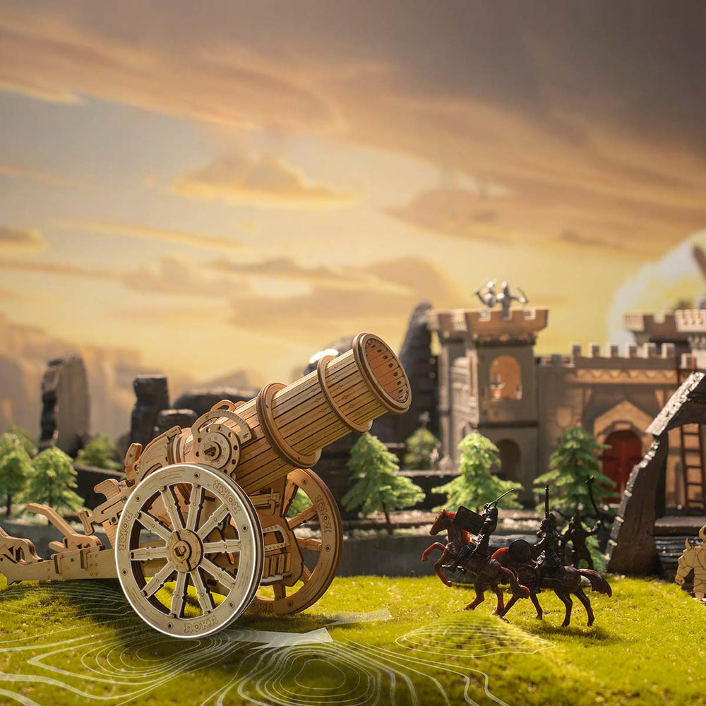 3D Wooden Puzzle Wheeled Siege Artillery KW801 Rokr