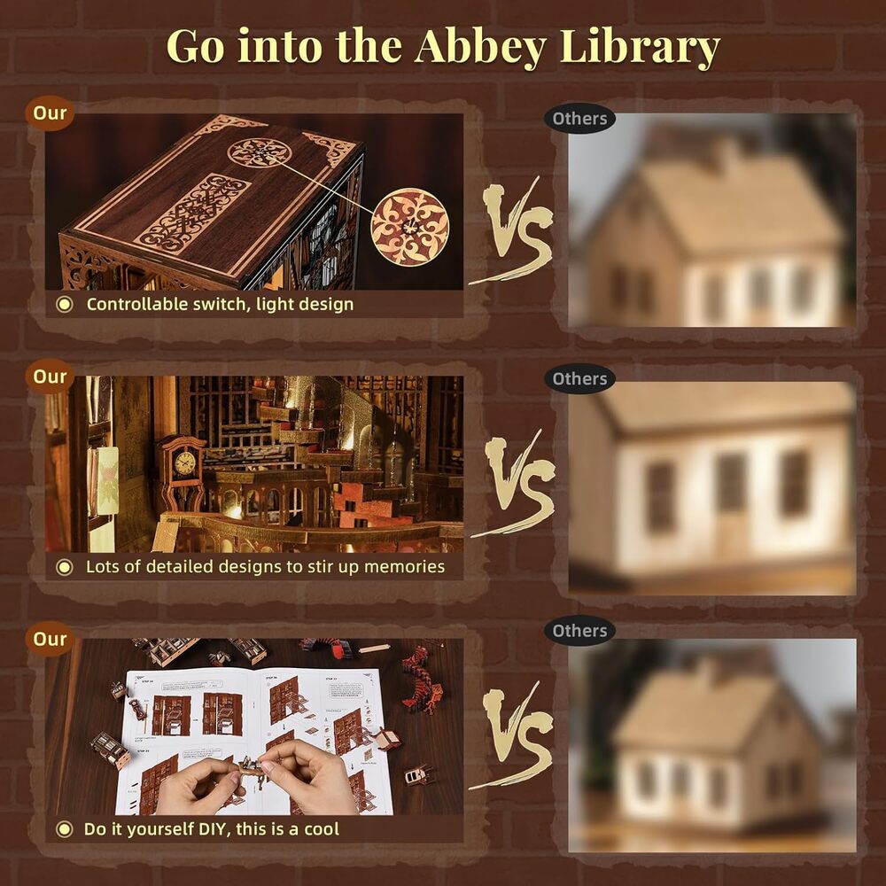 Ugeargeek DIY Book Nook Kit - Abbey Library