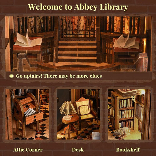 Ugeargeek DIY Book Nook Kit - Abbey Library