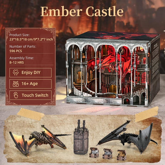 Ugeargeek DIY Book Nook Kit - Ember Castle