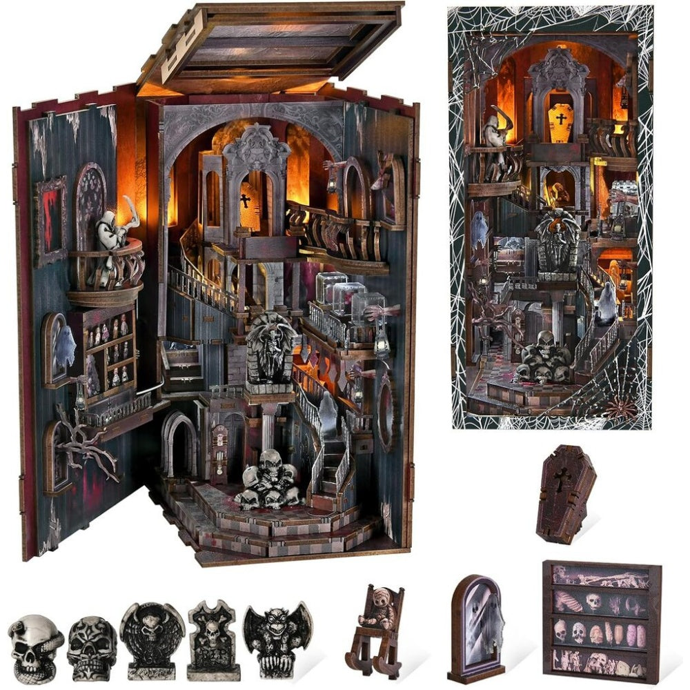 FTJKGH DIY Book Nook Kit, DIY Maison De Poupée Miniature Miniature En Bois Avec Meubles Et Lumiere Led Maison De Poupee En Bois 3d Mini Maison De Poupee Booknook Pour Adolescents Et Adultes FTJKGH DIY Book Nook Kit, DIY Maison De Poupée Miniature Miniature En Bois Avec Meubles Et Lumiere Led Maison De Poupee En Bois 3d Mini Maison De Poupee Booknook Pour Adolescents Et Adultes
