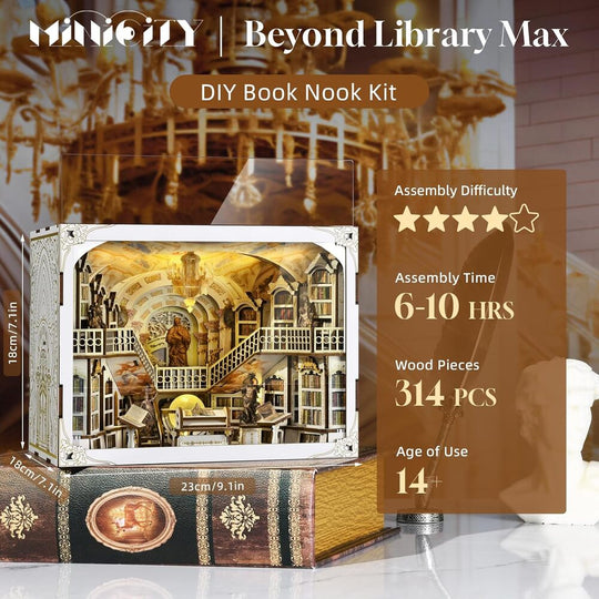 Ugeargeek DIY Book Nook Kit - Library of Gods Max