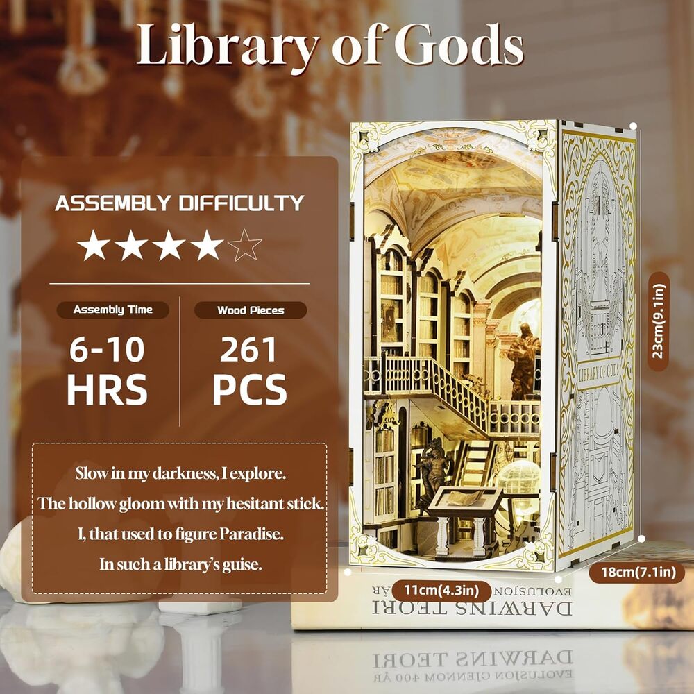 Ugeargeek DIY Book Nook Kit - Library of Gods
