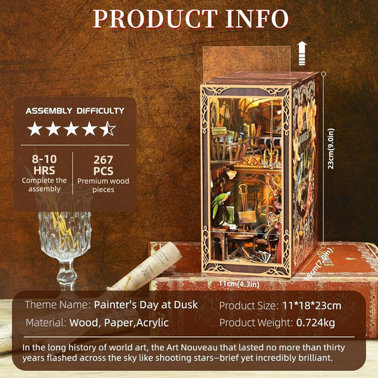 Ugeargeek DIY Book Nook Kit - Painter's Day at Dusk