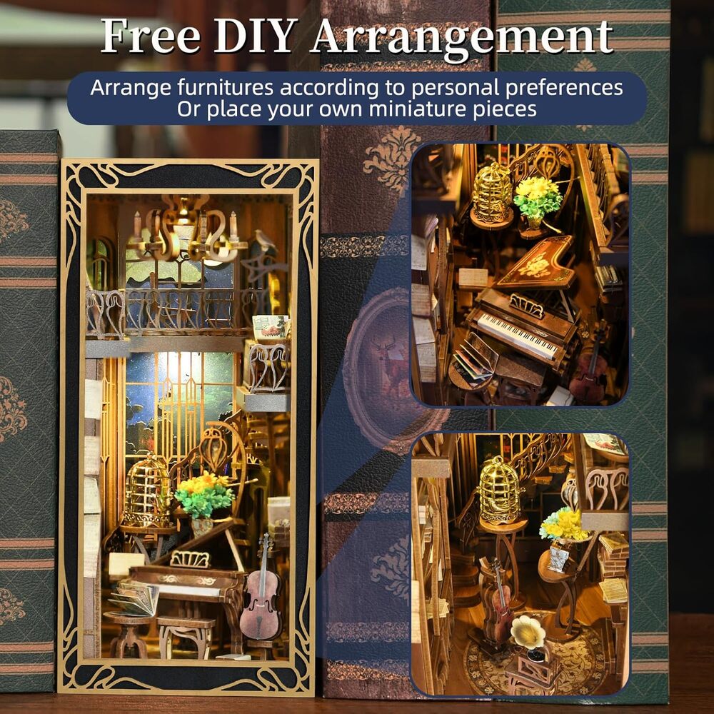 Ugeargeek DIY Book Nook Kit - Pianist with Nightingale