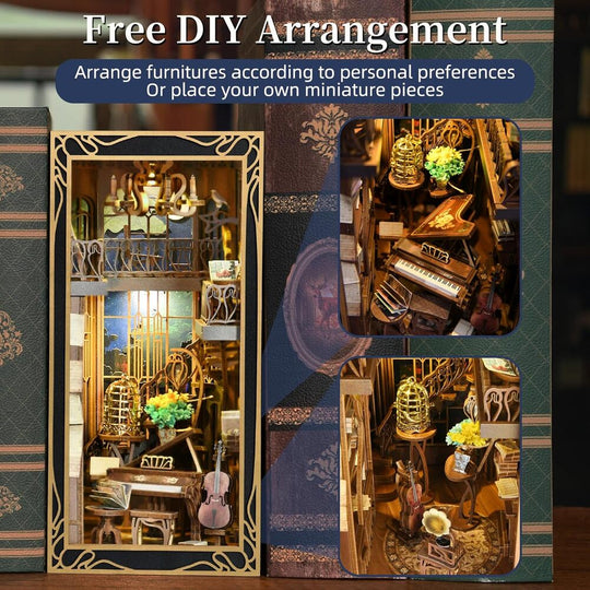 Ugeargeek DIY Book Nook Kit - Pianist with Nightingale