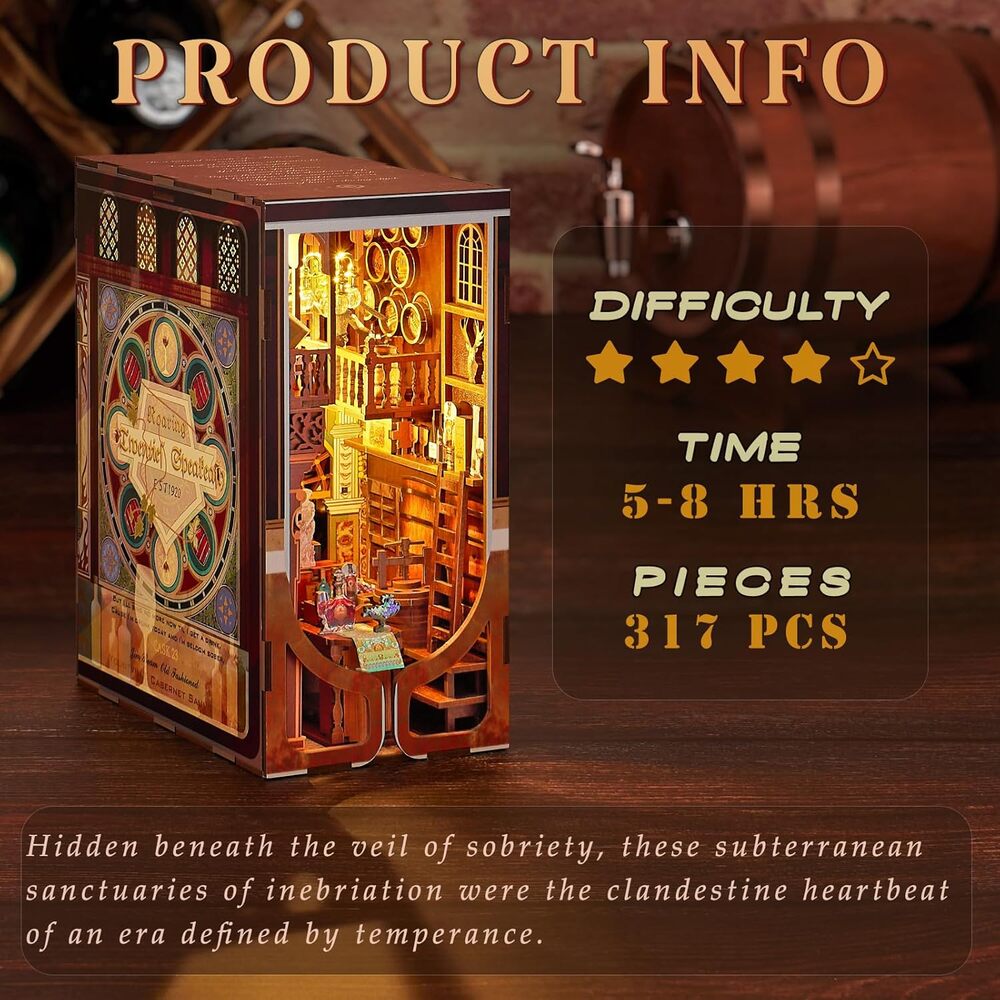 Ugeargeek DIY Book Nook Kit - Roaring Twenties Speakeasy