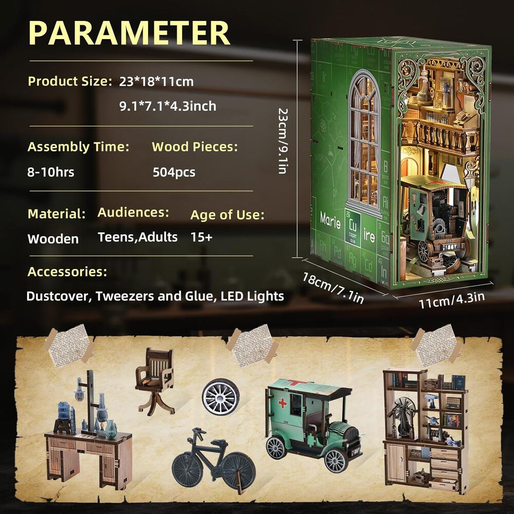 Ugeargeek DIY Book Nook Kit - The Radium Lady