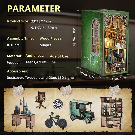 Ugeargeek DIY Book Nook Kit - The Radium Lady