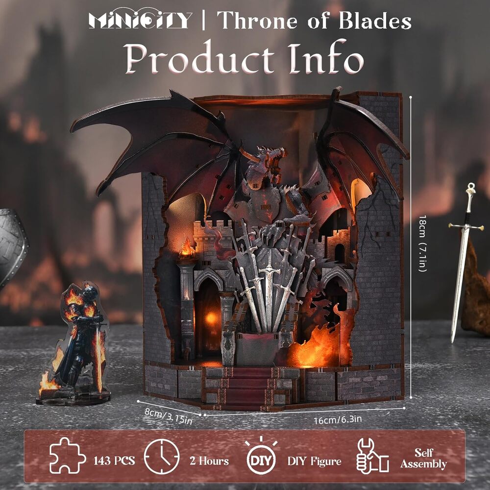 Ugeargeek DIY Book Nook Kit - Throne of Blade