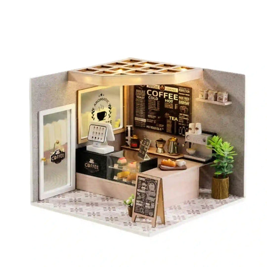 Coffee Shop Miniature Dollhouse Kit