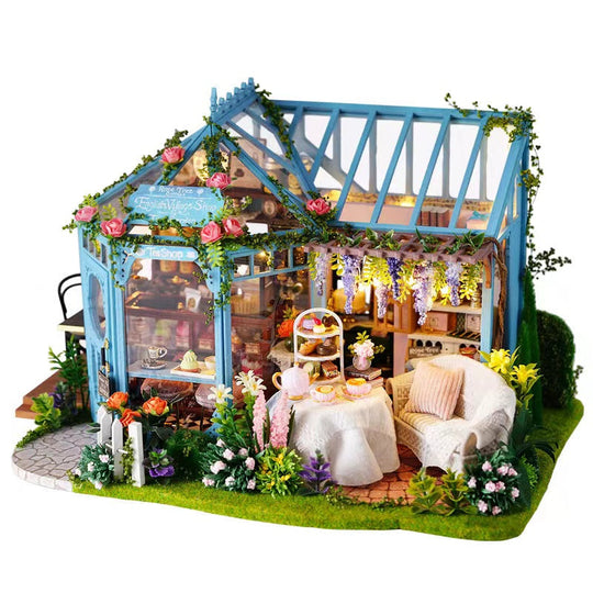 Rose-Blooming Yard DIY Miniature House