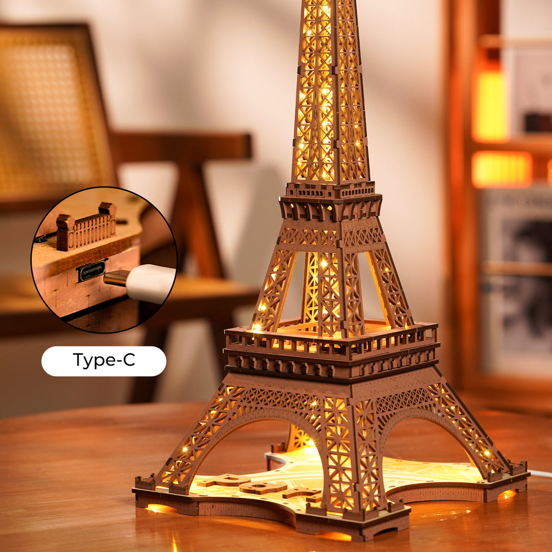 Night of the Eiffel Tower 3D Wooden Puzzle TGL01 Rolife