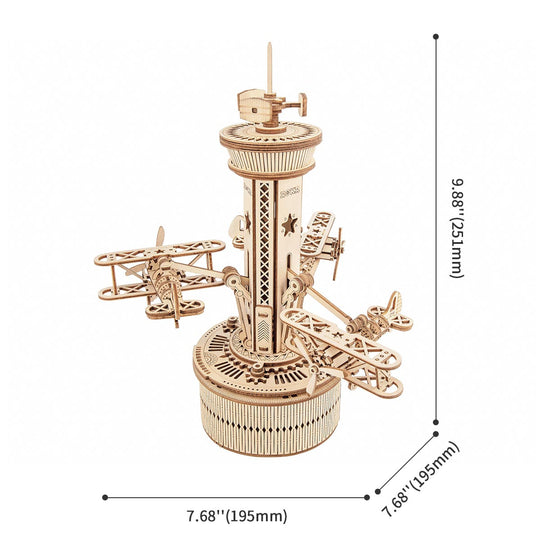 Airplane Control Tower Mechanical Music Box AMK41 Rokr