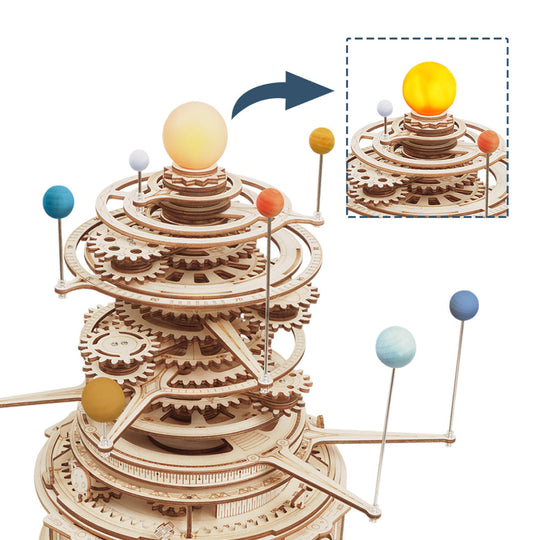 Mechanical Orrery ST001 3D Wooden Puzzle Rokr