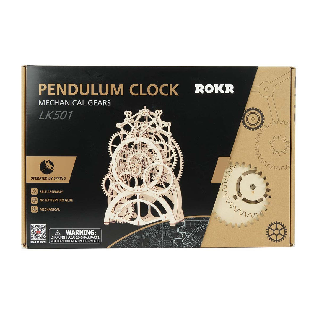 Pendulum Clock Mechanical Gears 3D Wooden Puzzle LK501 Rokr