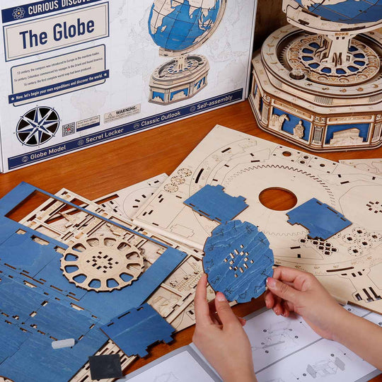 Le modèle Globe Puzzle en bois 3D ST002 Rokr 