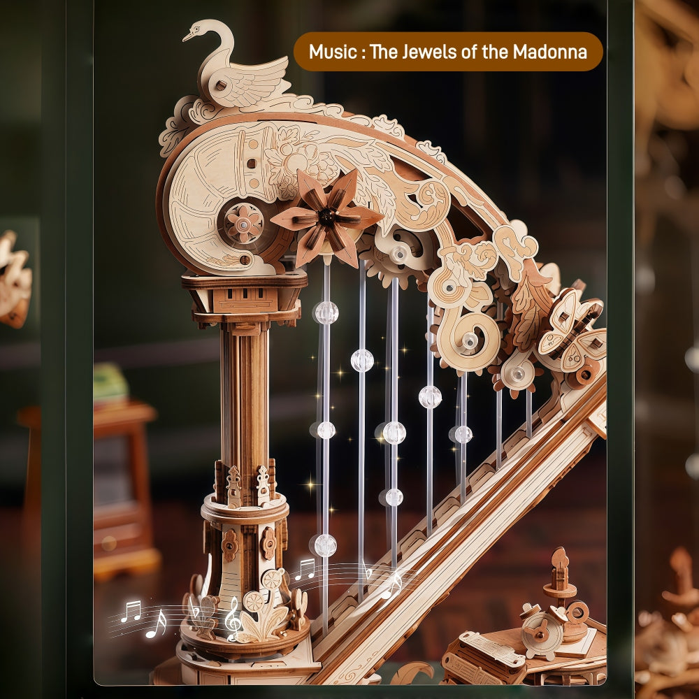 Ugeargeek Elegant Harp Music Box 3D Wooden Puzzle