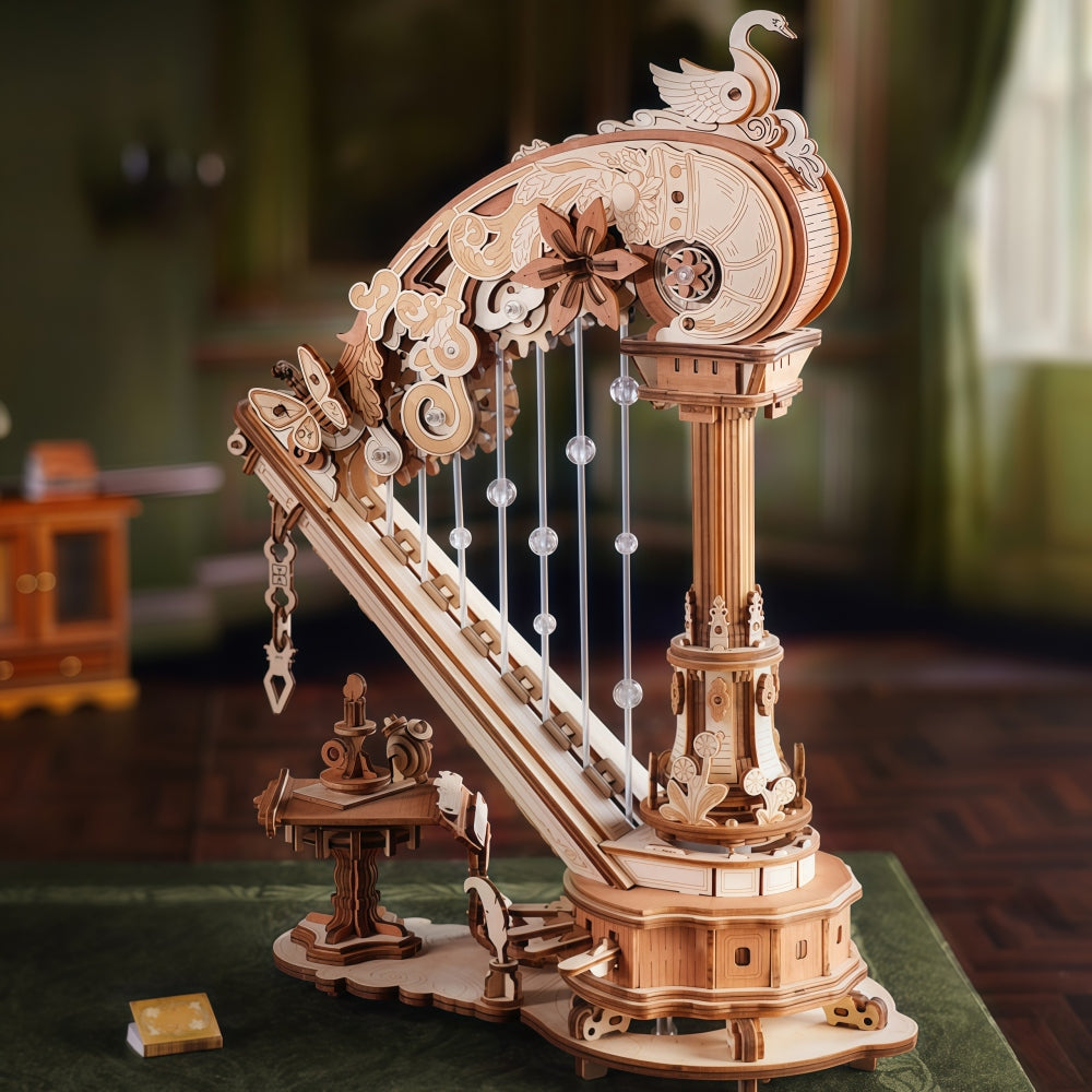 Ugeargeek Elegant Harp Music Box 3D Wooden Puzzle