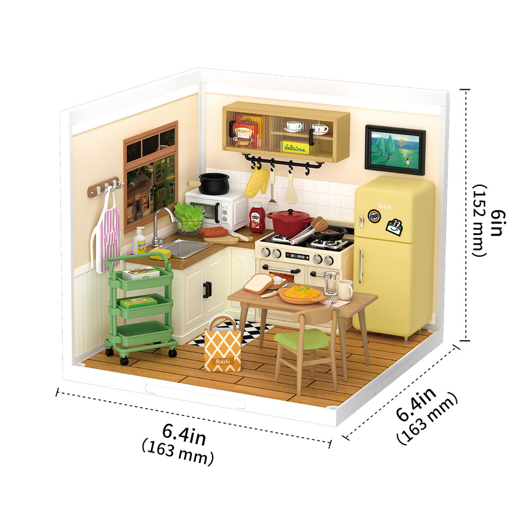 Happy Meals Kitchen DIY Plastic Miniature House DW008 Rolife