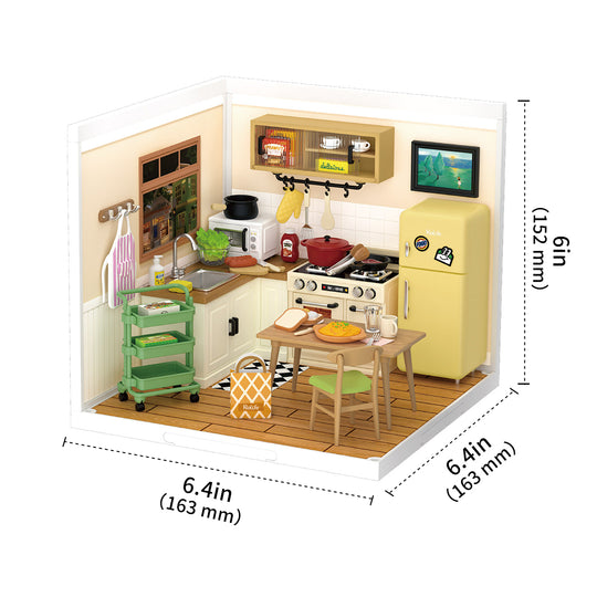 Happy Meals Kitchen DIY Plastic Miniature House DW008 Rolife