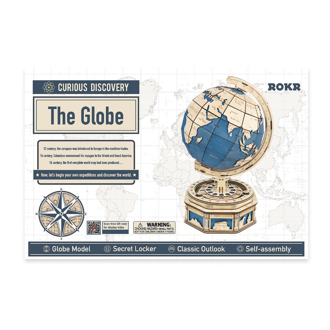 Le modèle Globe Puzzle en bois 3D ST002 Rokr 