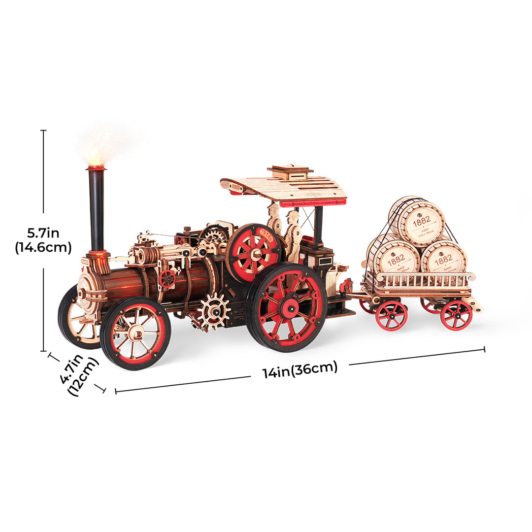 Steam Engine Mechanical 3D Wooden Puzzle LKA01 Rokr