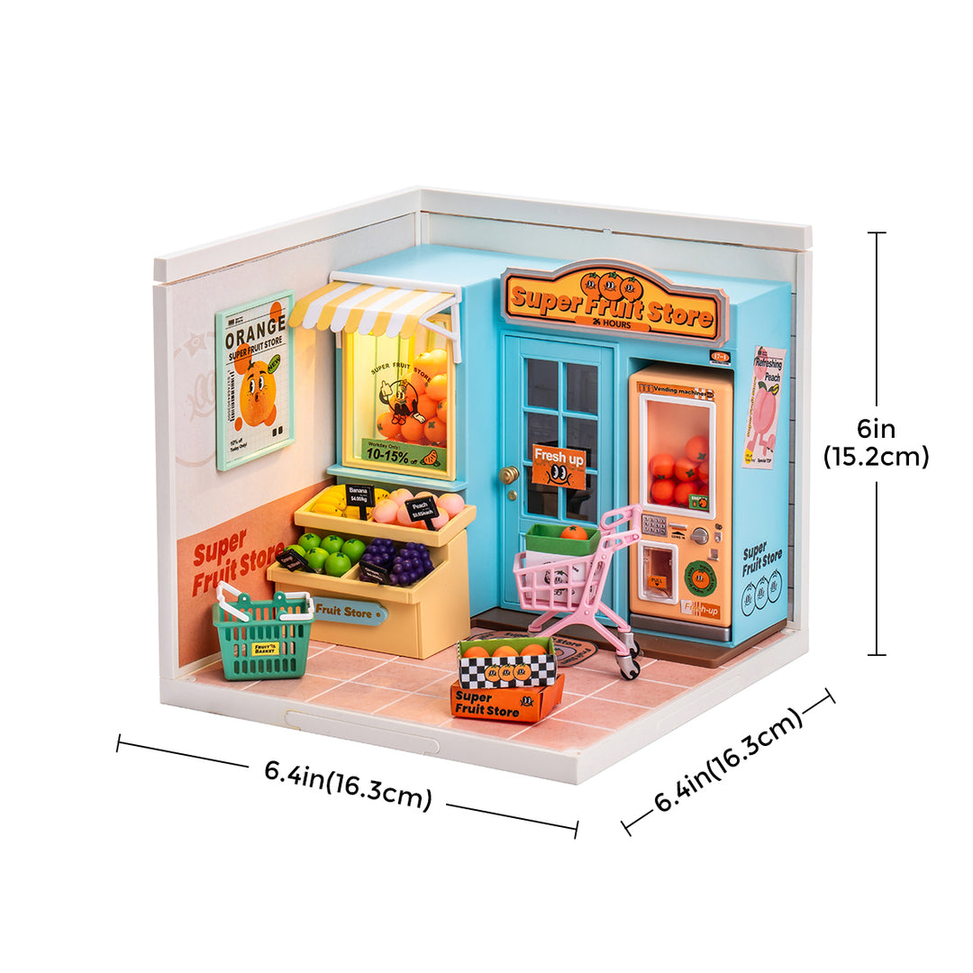 Super Creator Super Fruit Store Plastic DIY Miniature House Kit DW003 Rolife