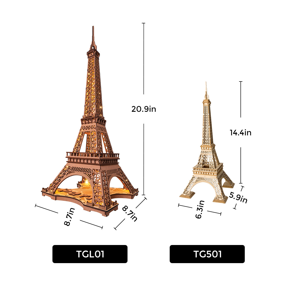 Night of the Eiffel Tower 3D Wooden Puzzle TGL01 Rolife – Ugeargeek