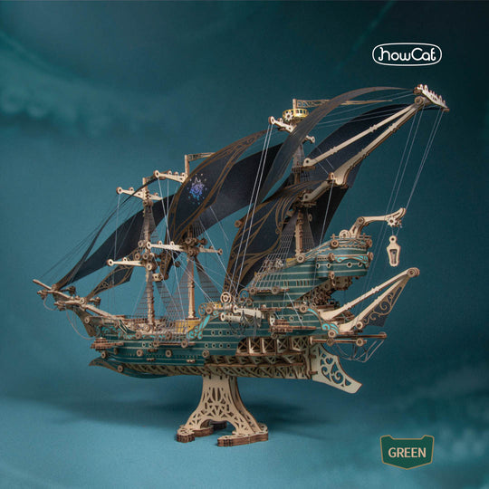 Ugeargeek Future Pirate Ship Wooden 3d Model Green