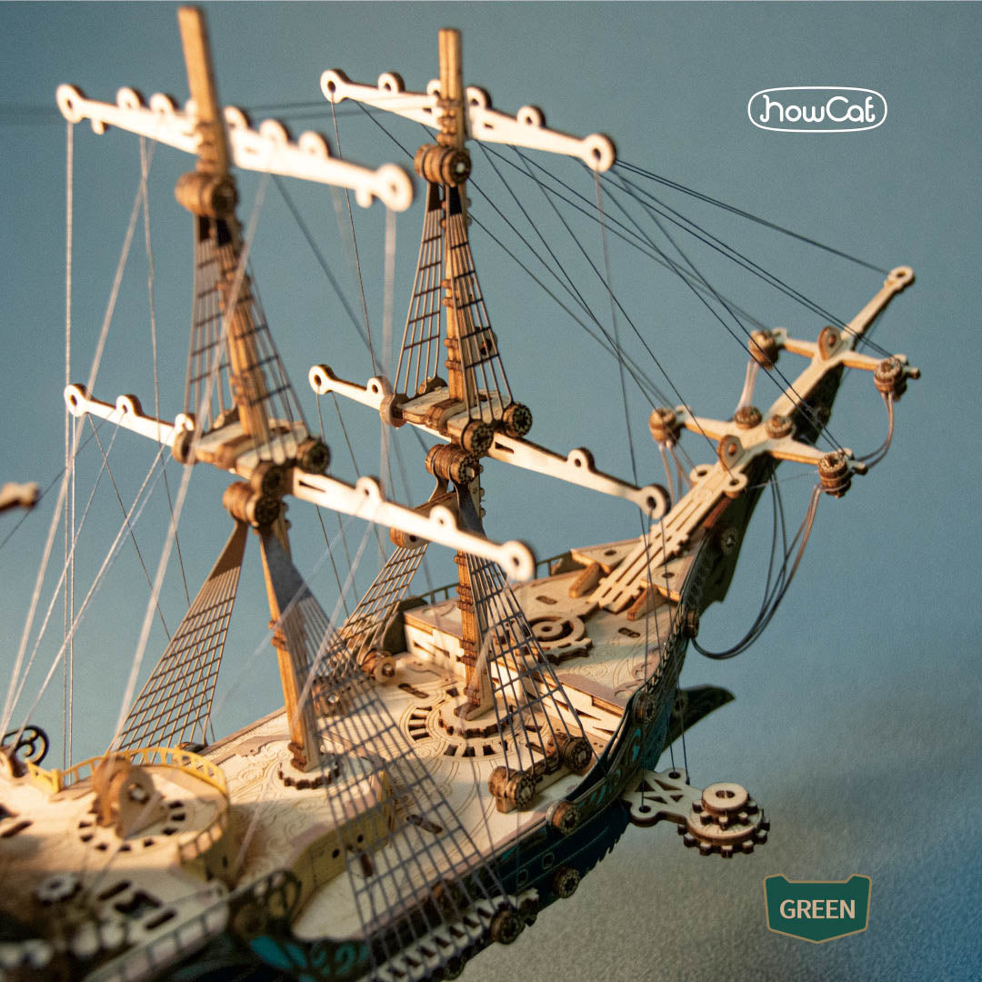 Ugeargeek Future Pirate Ship Wooden 3d Model Green