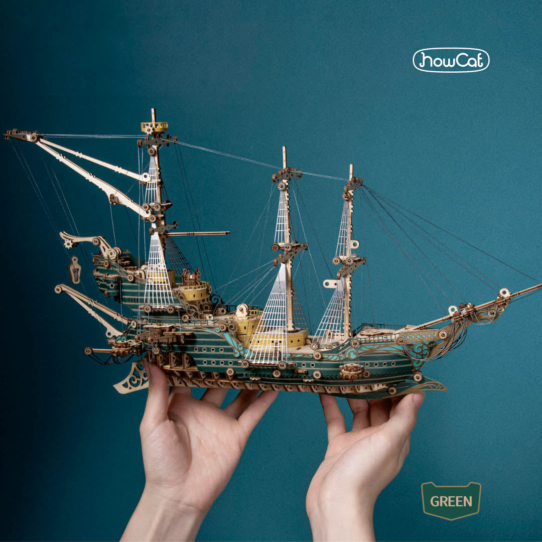 Ugeargeek Future Pirate Ship Wooden 3d Model Green