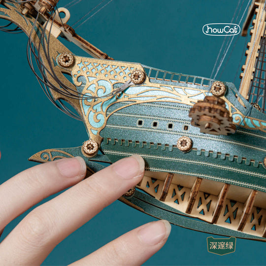 Ugeargeek Future Pirate Ship Wooden 3d Model Green