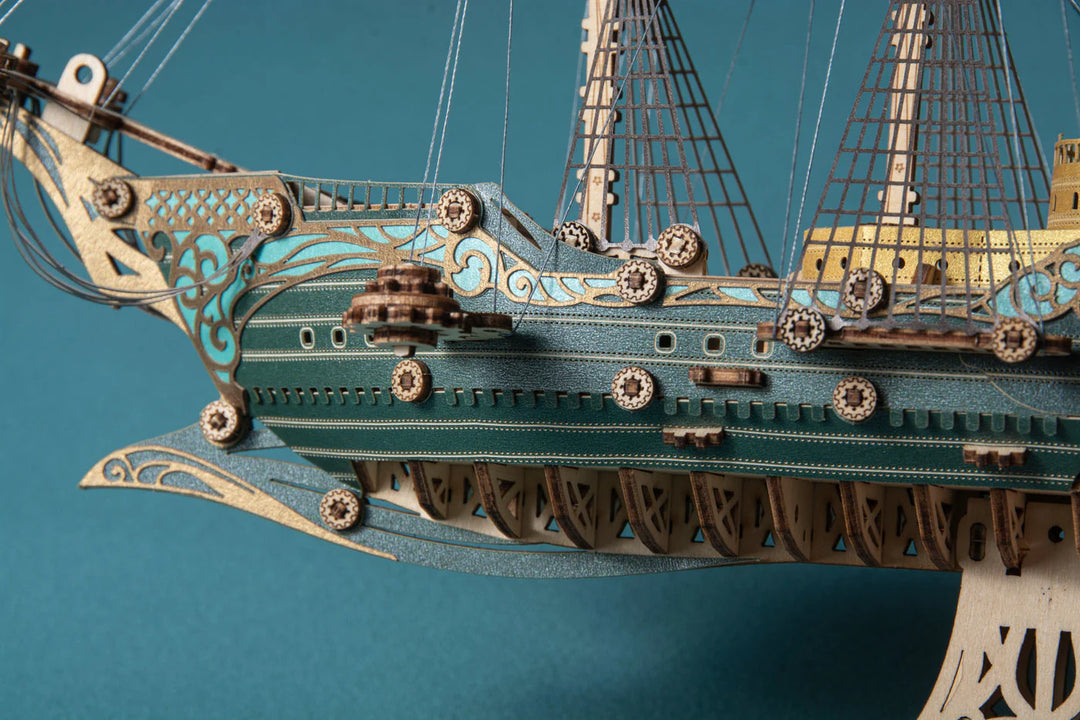 Ugeargeek Future Pirate Ship Wooden 3d Model Green