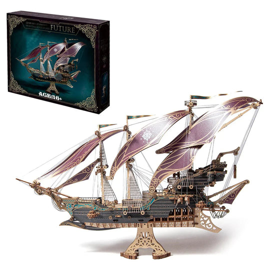 Ugeargeek Future Pirate Ship Wooden 3d Model Purple