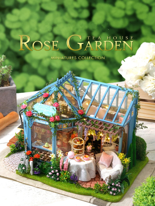 Rose-Blooming Yard DIY Miniature House